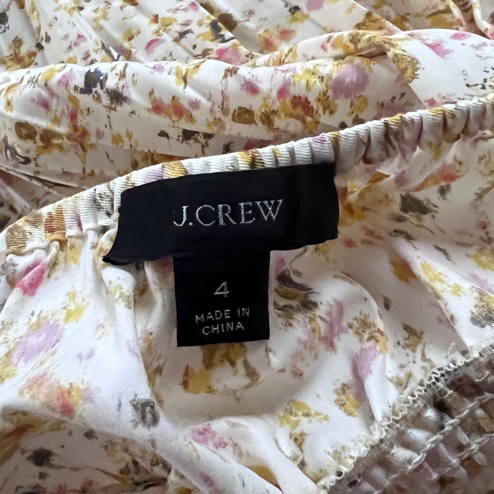 J. Crew Smocked-waist pleated dress in soft posies 4 - Picture 3 of 4